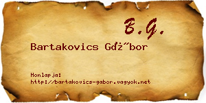 Bartakovics Gábor névjegykártya